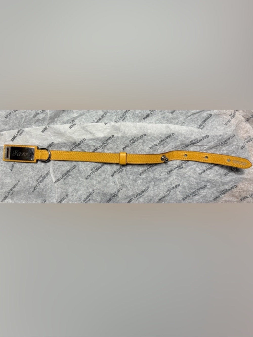 Hermès Yellow Epsom Leather Collar/ Bracelet PM | Palladium COA Authenticated - Picture 8 of 10